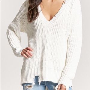 Black distressed oversized sweater